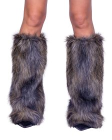 Wild Wolf Faux Fur Leg Warmers