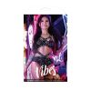 Metallic Mesh Print Caged Bralette & Cutout Panty Se