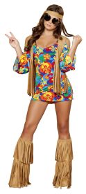 Hippie Hottie Costume (Color: Multi/Brown, size: S/M)