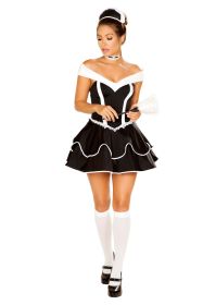 Graceful Glamour Dress Set (Color: Black/White, size: S)