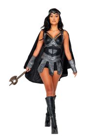 Warrior Queen Ensemble (Color: Black/Grey, size: S)