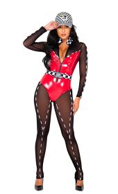 Speedway Hottie Vinyl Set (Color: Red/Black/White, size: S)