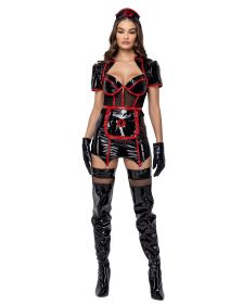 Classic Maid Charm Set (Color: Black/Red, size: S)