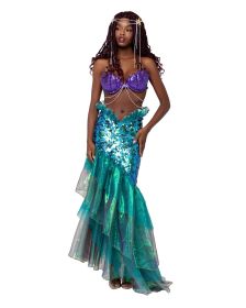 Oceanic Elegance Set (Color: Purple/Multi, size: S)