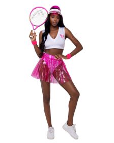 Tennis Court Hottie Set (Color: White/Pink, size: S)
