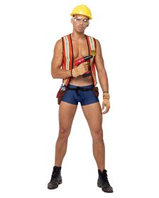 Men's Construction Hard Worker Set (Color: Orange/Blue, size: S)
