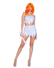 Yabba Dabba Diva Set (Color: White, size: S)