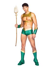 Aqua Hunk Set (Color: Green/Gold, size: S)
