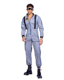 Astronaut Hunk Jumpsuit (Color: Silver, size: S)