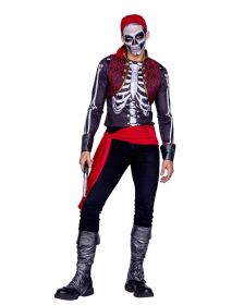 Pirate's Curse Ensemble (Color: Black/White/Red, size: S)