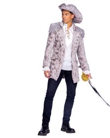Deluxe Pirate King Set (Color: Grey/Black, size: S)