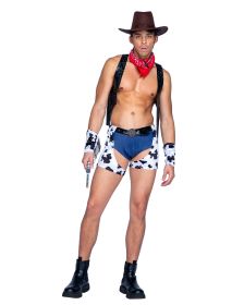 Raw Hide Hunk Cowboy Set (Color: Blue/Black/Multi, size: S)