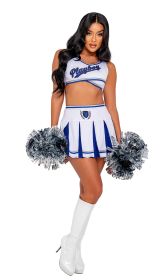 Playboy Cheerleader Set (Color: Blue/Black, size: S)
