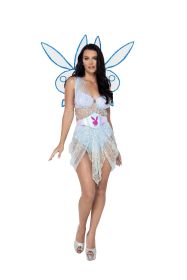 Playboy Sequin Angel Ensemble (Color: Blue/Multi, size: S)