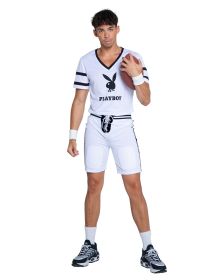 Playboy Football Touchdown Hunk Set (Color: White/Black, size: S)