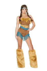 Wild Fringe Diva Romper Set (Color: Honey/Brown, size: S)